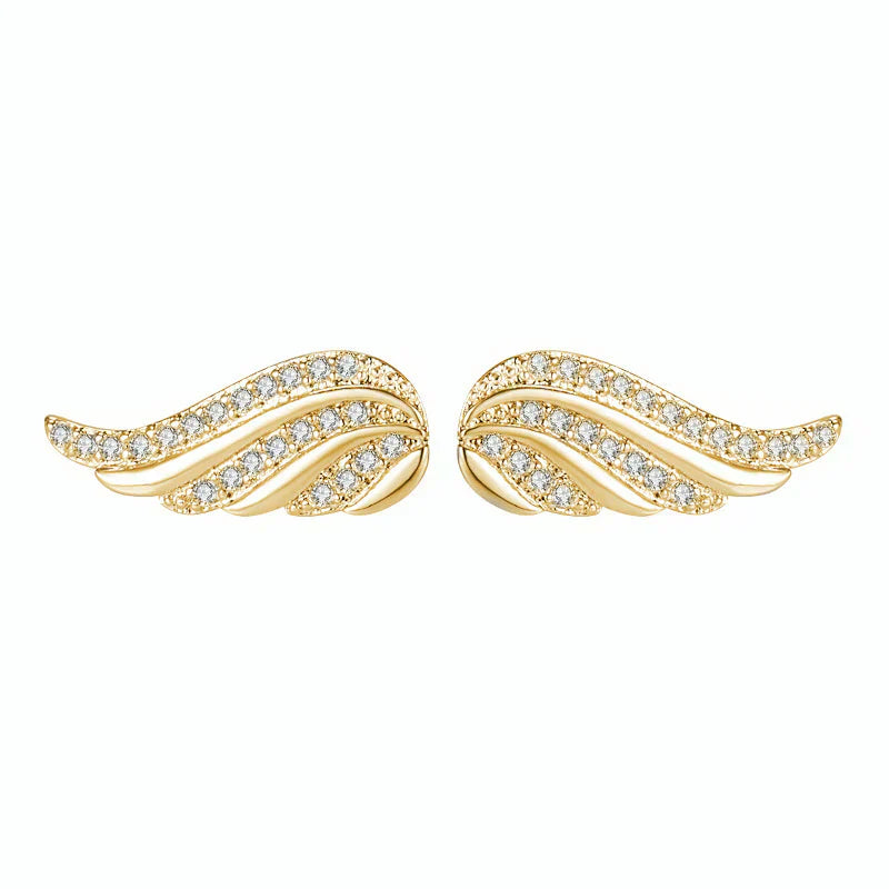 Angel Wing Ear Studs Wings Shape Micro-inlaid