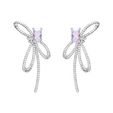Aurora Ribbon Bow Small Sugar Cube Earrings