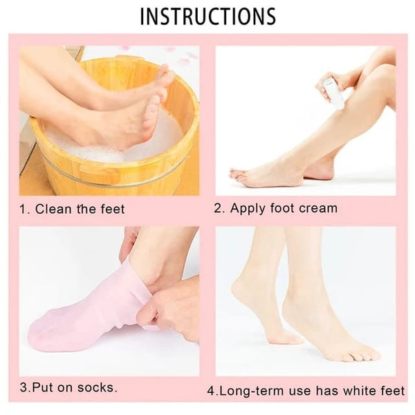 01 Pair - Silicone Foot Care Socks Anti Cracking Moisturizing Gel Socks