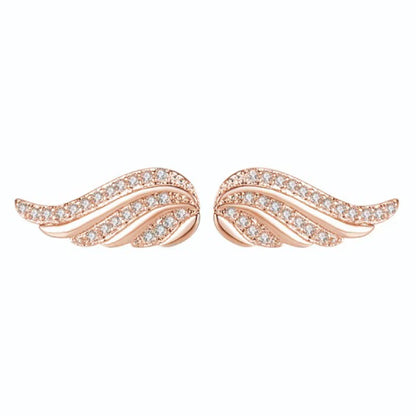 Angel Wing Ear Studs Wings Shape Micro-inlaid
