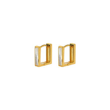 Silver Women's Elegant Shell Square Earrings